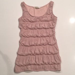 Nude Pink Ruffle Tank